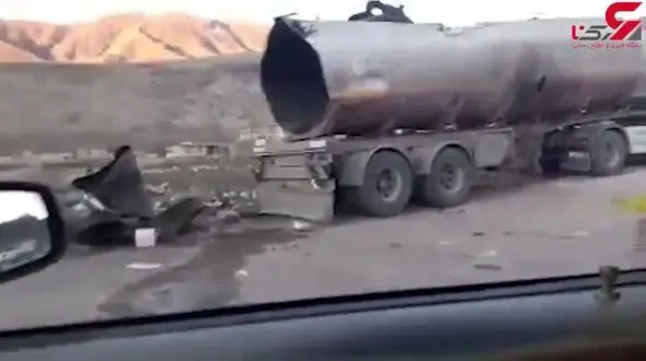  واژگونی وحشتناک تانکر سوخت در جاده تایباد