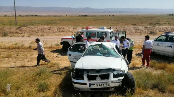 دو کشته در واژگونی سمند در محور آبادان - ماهشهر
