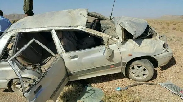 واژگونی مرگبار پراید در جاده علویجه اصفهان +تصاویر