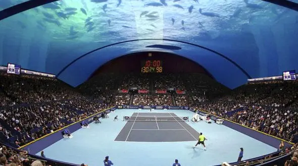 طراحی عجیب ترین ورزشگاه تنیس جهان در زیر آب +عکس