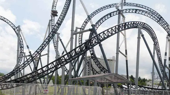  ترن هوایی ترسناک در پارک فوجی کیو هایلند ژاپن 