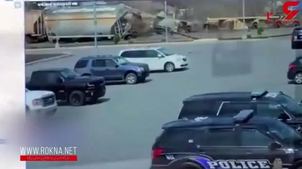 ریل راه آهن از زیر قطار باری در رفت + فیلم