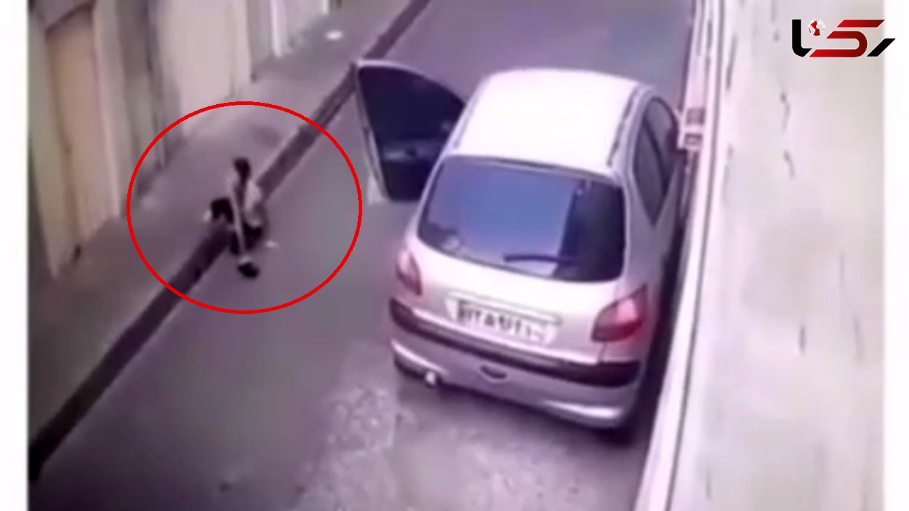 فیلم جالب از سرقت پژو 206 / صاحب ماشین با دیدن دزدان از پشت بام به پایین پرید 