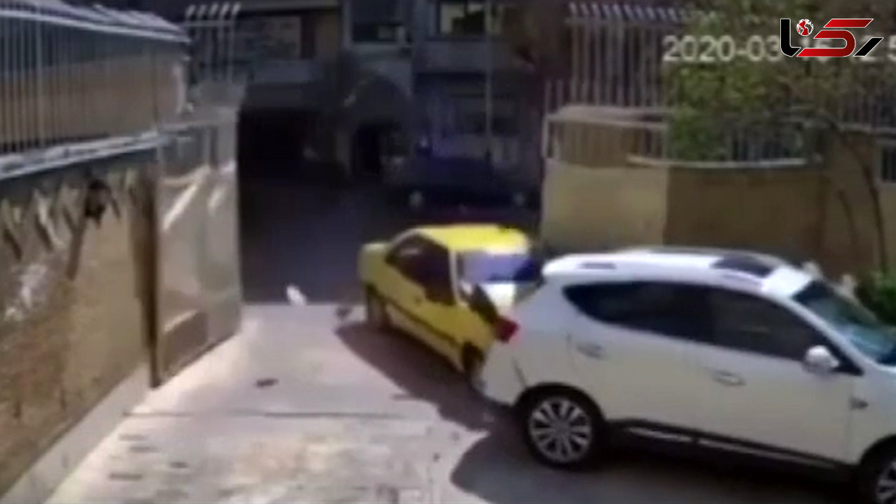 عجیب ترین تصادف در پارکینگ خانه ویلایی+ فیلم