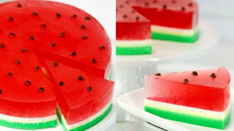 ایده‌های تزیین ژله یلدایی 1403 با طرح هندوانه