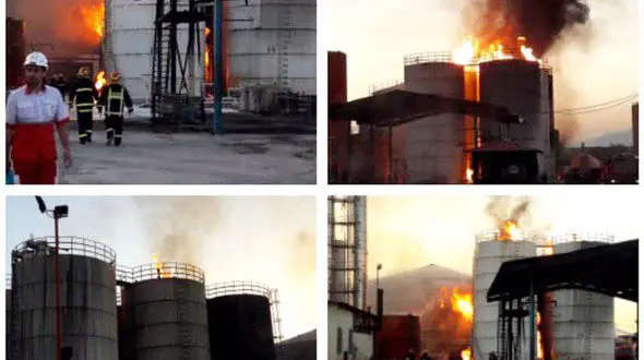 جزئیات آتش سوزی یک کارخانه در کرمانشاه / این کارخانه ساعتها در حال سوختن است 