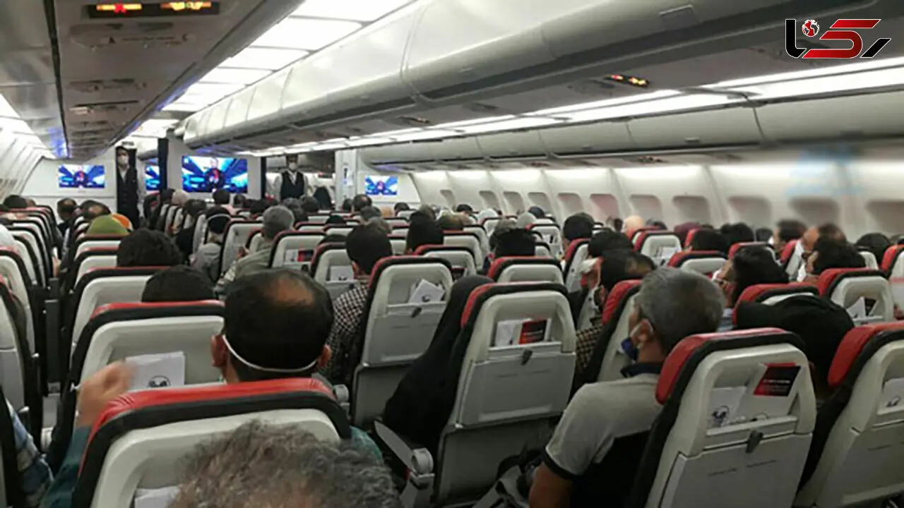 عکس دلهره‌آور از یک پرواز داخلی در بحران کرونا 