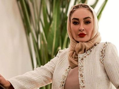 عکس / استایل شیک و محشره قرمز رنگ الهام حمیدی در 48 سالگی / قالی کرمون که میگن ایشونه