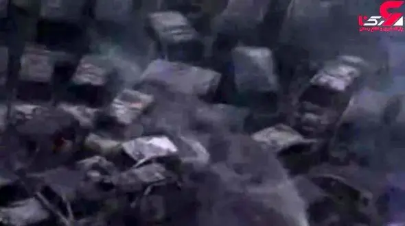 فیلم آتش گرفتن ده‌ها خودرو در پارکینگ