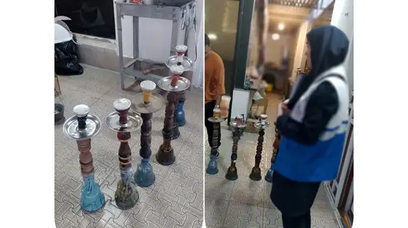 جمع آوری قلیان ها از کافه های سطح شهر آبادان