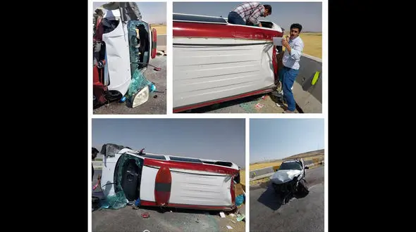 آمبولانس انتقال خون کرمانشاه چپ کرد + عکس های ناراحت کننده