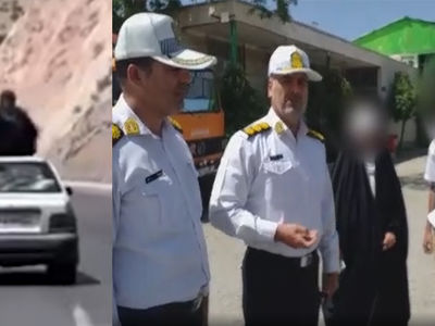 فیلم جنجالی زن چادری روی سقف پراید وسط جاده ! / بعد از توقیف توسط پلیس راهور : داشتم بدلکاری تمرین می کردم !