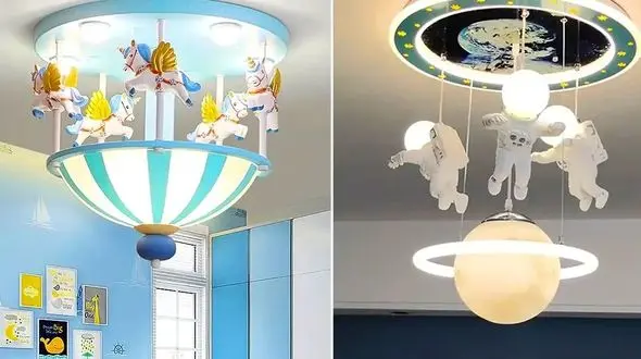 15 مدل لوستر فانتزی اتاق کودک با طرح‌ های کارتونی و نور دلنشین