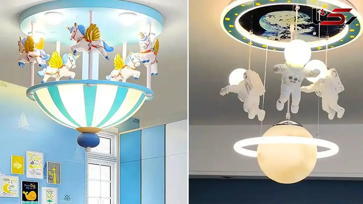 15 مدل لوستر فانتزی اتاق کودک با طرح‌ های کارتونی و نور دلنشین