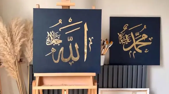 هنر یک دختر در خلق تابلوهای مذهبی+ فیلم