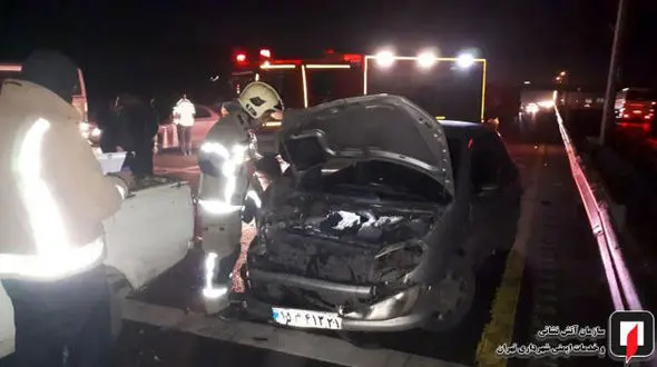 تصادف زنجیره ای بامدادی در جاده ورامین + عکس