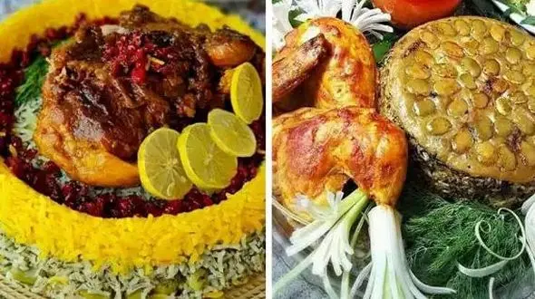 آموزش تزئین حرفه‌ ای باقالی پلو با مرغ و ماهیچه