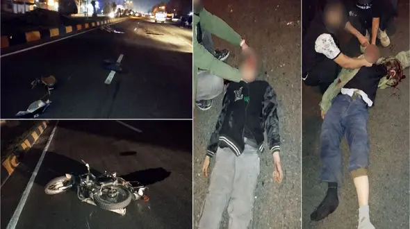 عکس تلخ از مرگ 2 جوان و مرد 60 ساله در تصادف هولناک در جاده آستانه اشرافیه