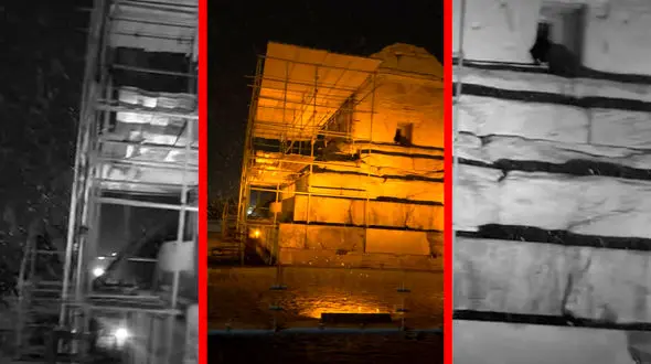 فیلم مناظر زمستانی استان فارس در مقبره  کوروش کبیر