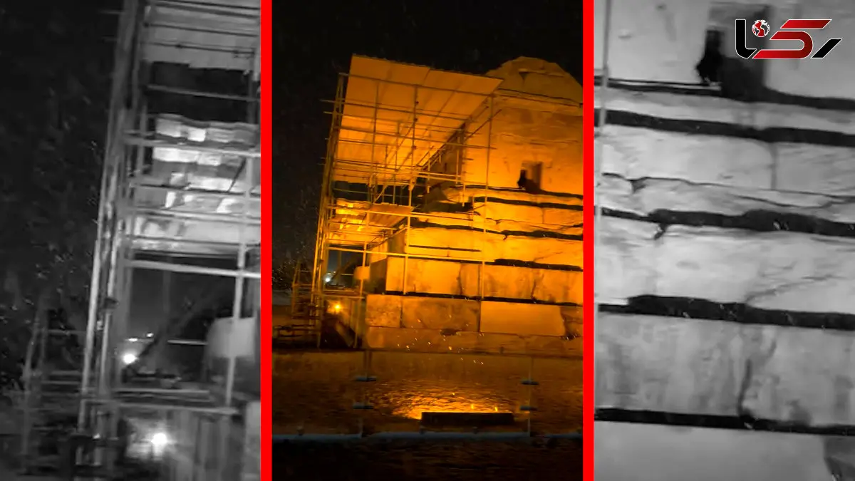 فیلم مناظر زمستانی استان فارس در مقبره  کوروش کبیر