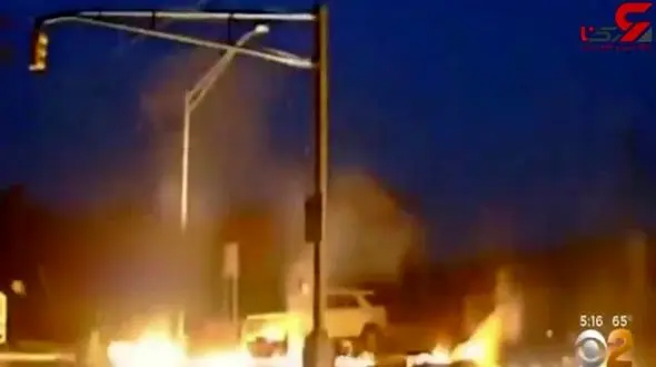انفجار کابل فشار قوی بر اثر ناشی‌گری مامور اداره برق + فیلم