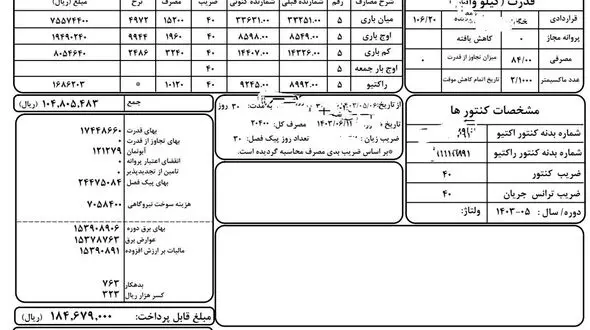 افعی برق تهران کیست ؟ /   قبض ۵۳ میلیون تومانی برای این مشترک 