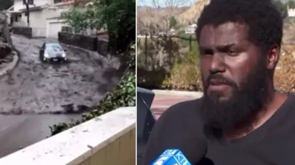 شنا کردن خودروها در سیل شدید + فیلم