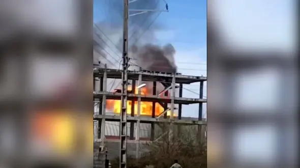 فیلم لحظه انفجار انبار باشگاه بدنسازی  در نوشهر / صدای انفجار در چالوس هم شنیده شد