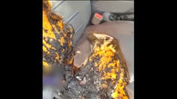 انفجار و آتش گرفتن باتری گوشی در خودرو + فیلم