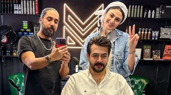 فیلم / نگاهی به حضور قبل عروسی مریم مومن در آرایشگاه آقا داماد / 5 روز مونده به عروسی مریم برای سهیل قاصدی چه کرد ....