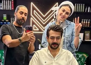 فیلم / نگاهی به حضور قبل عروسی مریم مومن در آرایشگاه آقا داماد / 5 روز مونده به عروسی مریم برای سهیل قاصدی چه کرد ....