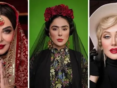 نگاهی به گریم جذاب بازیگران ایرانی با الهام از چهره‌های مشهور جهان، از فریدا تا مرلین مونرو / دیسکاور