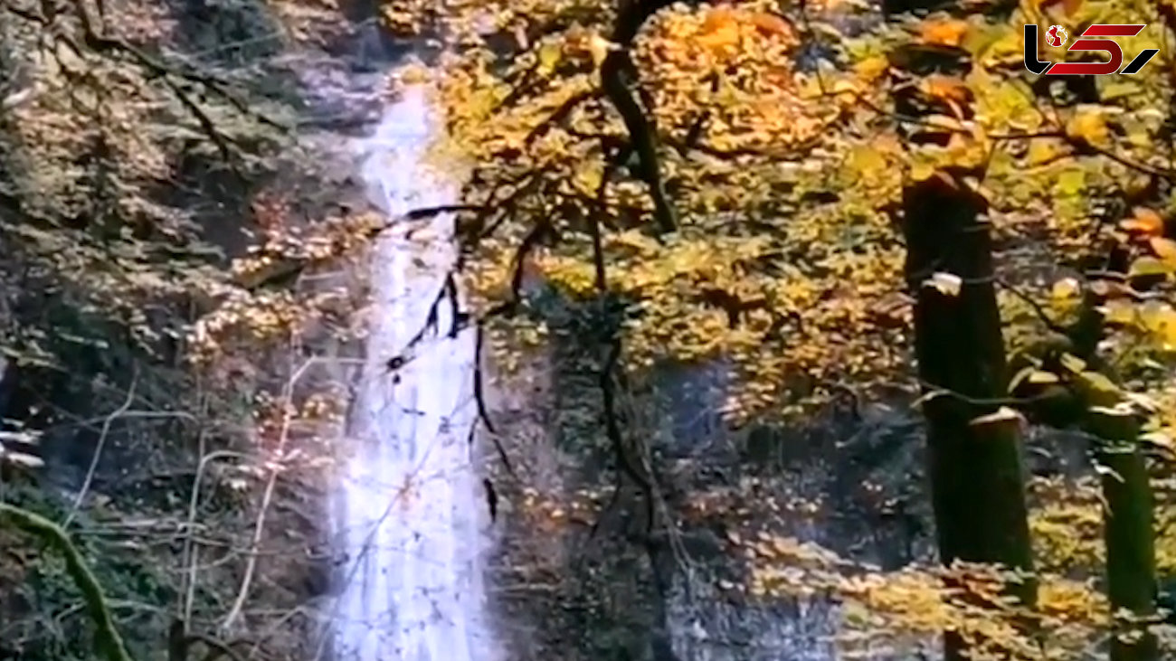 آبشار جلیسان با حال و هوای پاییز + فیلم