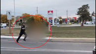 مرد برهنه خیابان را به هم ریخت + فیلم تعقیب توسط پلیس را ببینید