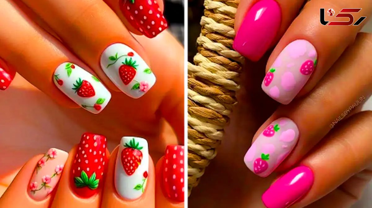 طرح‌ های دلربای توت فرنگی روی ناخن؛ 15ایده خاص برای زیبایی دست‌ ها