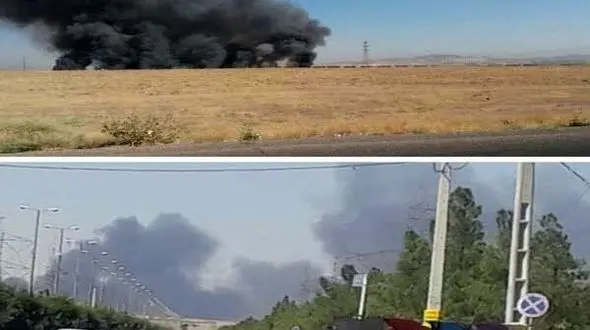 قطار باری در پرند آتش گرفت + عکس