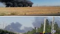 قطار باری در پرند آتش گرفت + عکس