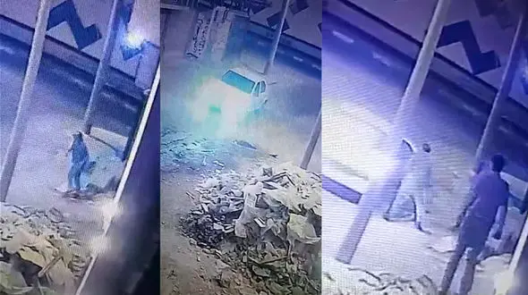 لحظه سرقت دوربین های مداربسته یک بانک در خیابان گمرک آبادان / دزدان سمج بودند + فیلم