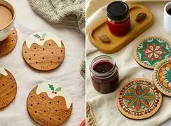 تصاویری از 15 زیر لیوانی چوبی طرحدار برای زیبایی میز پذیرایی