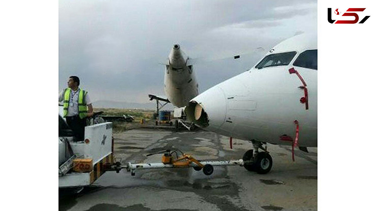 فیلم صحنه  وحشتناک در فرودگاه مشهد / بلایی که طوفان بر سر هواپیمای مسافربری آورد + عکس ها