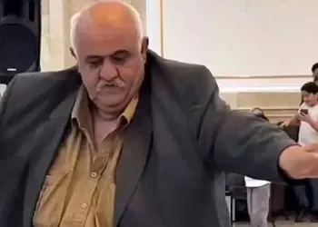 فیلم آواز شاد/ پیرمرد درشت اندام چه رقص اسلوموشنی تو عروسی میره قدم قدم