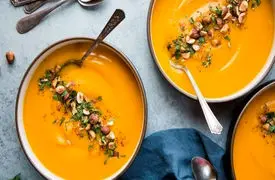 سوپ کدوحلوایی؛ گرمای پاییز در یک کاسه + فیلم