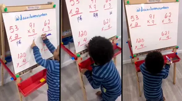 ببینید / حل ضرب عمودی، توسط نابغه‌ ‌۲ساله +فیلم