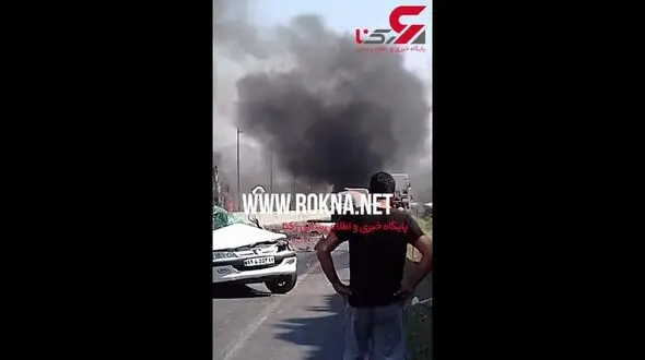 فیلم اختصاصی از لحظه وحشتناک سوختن ماشین ها در جاده شیراز