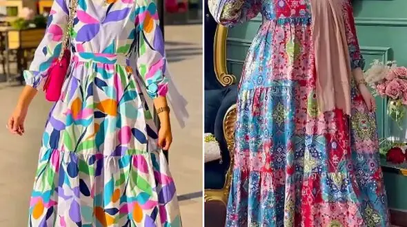 مدل‌ های جذاب پیراهن بلند آبرنگی زنانه؛ 15 انتخاب شیک برای تابستان
