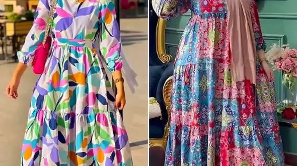 مدل‌ های جذاب پیراهن بلند آبرنگی زنانه؛ 15 انتخاب شیک برای تابستان