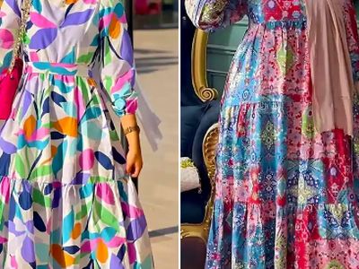 مدل‌ های جذاب پیراهن بلند آبرنگی زنانه؛ 15 انتخاب شیک برای تابستان