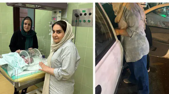 نجات جان مادر و نوزاد با زایمان اضطراری در خیابان مرند