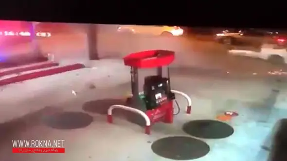 تصادف مرگبار یک خودرو در پمپ بنزین + فیلم