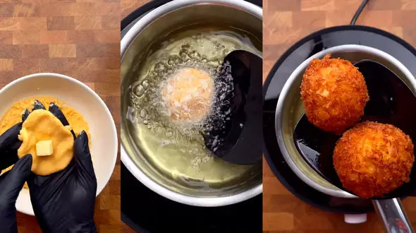 ببینید / توپک های سیب زمینی لذیذ و فوری + فیلم 